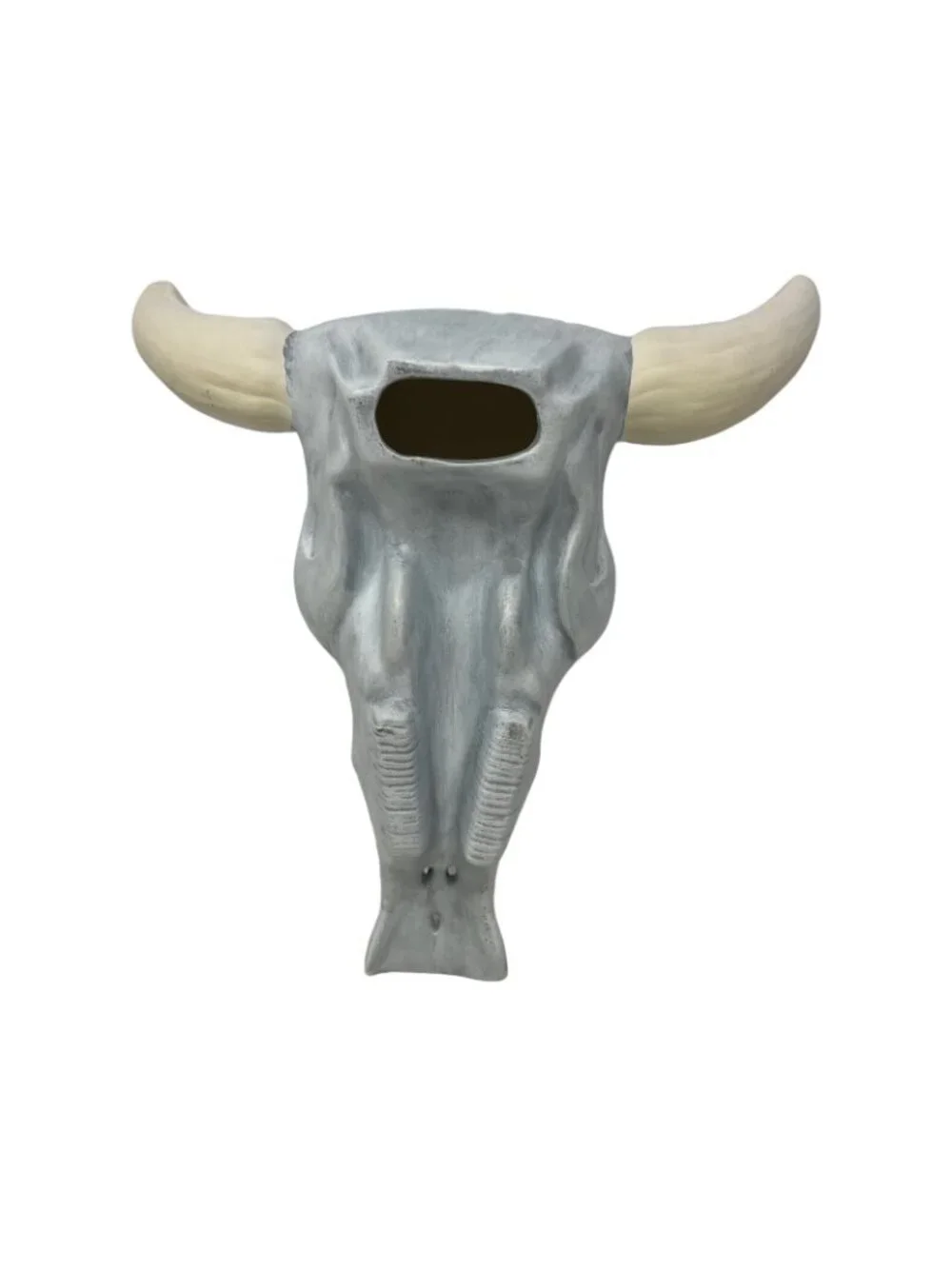 Ceramic Cow Bull Fake Skull Wall Hang Western Cowboy Decor Decoration White 9